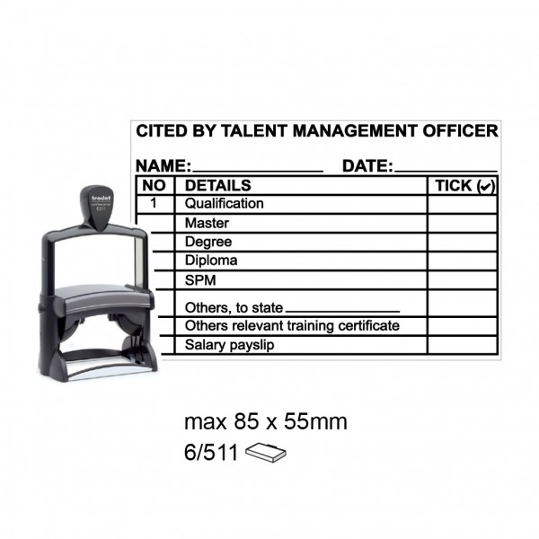 Heavy Duty Self Inking Stamp 5211P3 , 85x55mm